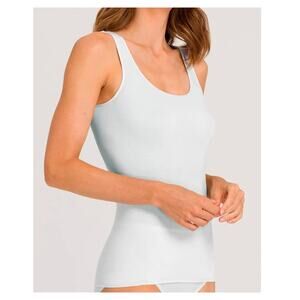 Hanro Cotton Seamless Tank Top SMALL NEW Vapor Light Blue Sleeveless